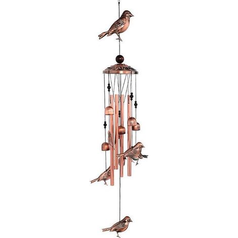 Carillon Éolien - Tubes Métalliques Creux - Pour Jardin Terrasse Patio Intérieur Extérieur - Lot De 4 (1/4)