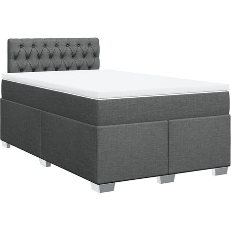 Maison Exclusive - Cama box spring con colchón tela gris oscuro 1 (1/5)