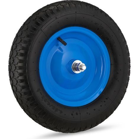 Blue wheelbarrow wheel with axle (1/5)
