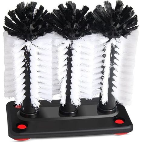Lot de 3 brosses de nettoyage pour verre, tasses en verre, outil de lavage avec ventouse pour évier de cuisine, maison, restaurant, 18,5 x 9,5 x 19 cm (1/4)