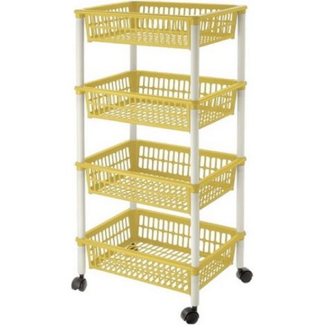 CARRELLO MITO 4 PIANI - cm.40x29x85h. COLORE AMBRA IN PLASTICA CASA GIARDINO (1/3)