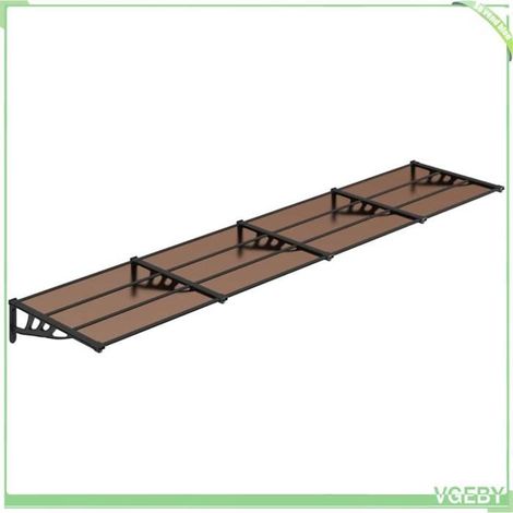 Auvent de porte - FAFEICY - 153703 - Noir - Polycarbonate 396×90 cm - Cadre aluminium/ABS (1/5)