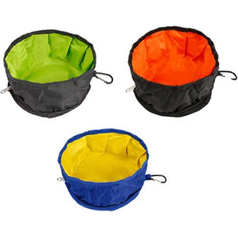 3-teiliges Set faltbarer Hundenäpfe für unterwegs, tragbarer, faltbarer Futter- und Wasserspender mit Reißverschluss und Kletterhaken