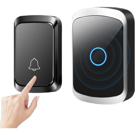 Kabellose Türklingel mit 60 Klingeltönen und 5 Lautstärkestufen, wasserdicht (IP67), kabelloser Wandgong, 300 m Reichweite, Akku- und USB-Ladefunktion, für Zuhause, Schule und Büro (1/5)