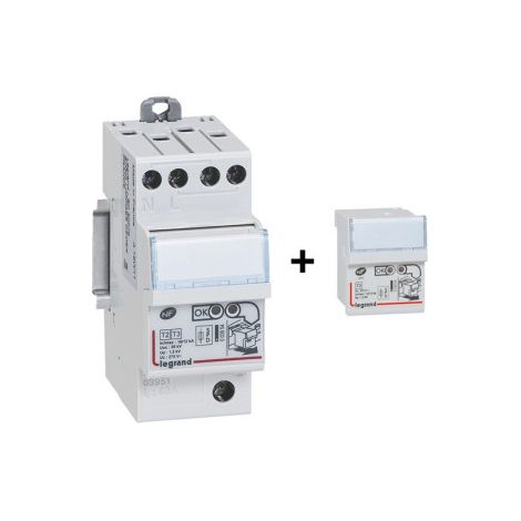 Legrand - Parafoudre bipolaire - Type 2 LEXIC avec protection intu00e9gru00e9e + Cartouche de rechange - Ru00e9f. : 003951+003954 (1/5)