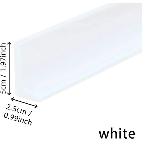 (White Height 5cm-50cm - 1.64ft)Shower Threshold Water Guard Dam Bottom Seal for Bathroom Glass Shower Door Strip Dry and Wet Separation Caulk Seal Edge Tape (1/4)