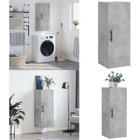 Wandschrank Betongrau 34,5x34x90 cm - Hängeschrank - Wandschrank - Regal - Aufbewahrung - Holzwerkstoff Möbel - Home & Living (1/5)