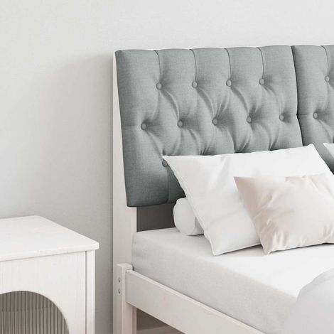 Tête de lit capitonnée-Panneau de lit Gris clair 120 cm Pin massif 310468 (1/5)