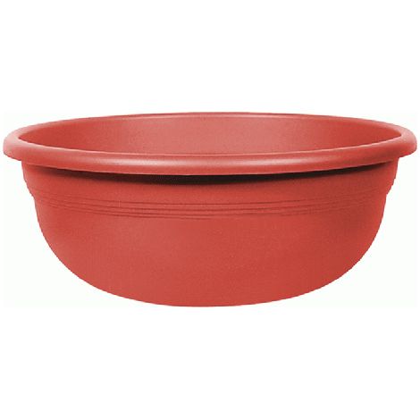 Bol pour fleurs en polypropylène 40 cm – Couleur terracotta – Contenant esthétique pour intérieur et extérieur – Jardinière durable – ICS
