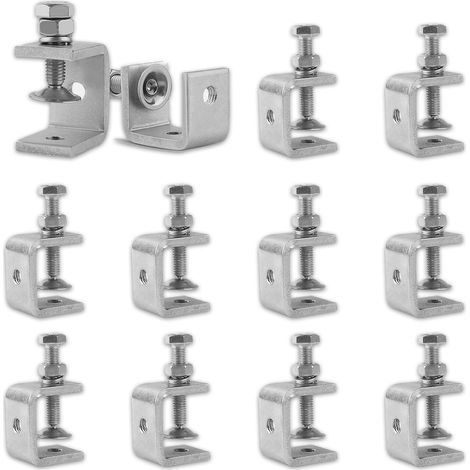 C Borne, 12 Pièces De Serrage, Pinces à Vis en Acier Inoxydable, Plage de Serrage 0-25 mm, pour Serre joints, Pinces et Tendeurs, Argent (1/5)