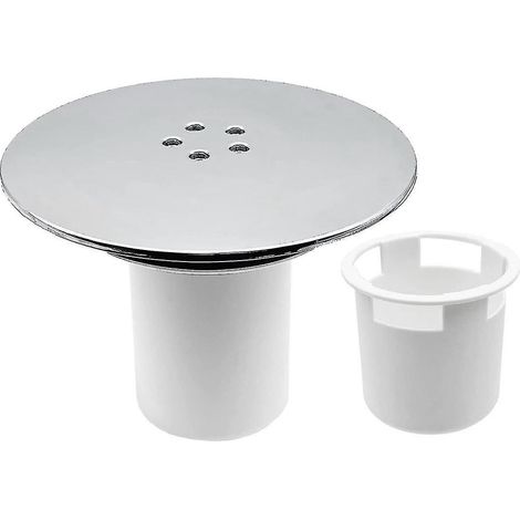 Cache-siphon de douche, cache-trou de bonde de douche 90 mm/115 mm, finition chromée (1/5)