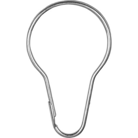 Lot de 12 anneaux de rideau de douche argentés en acier inoxydable, diamètre 77 mm, glisse fluide, installation facile, adaptés aux rideaux de douche et tringles standards (1/4)