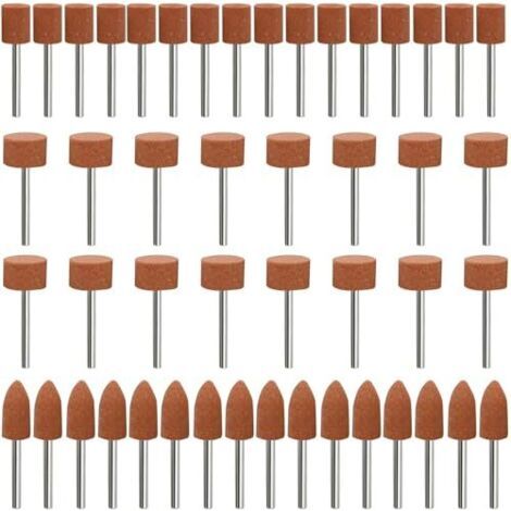 Lot de 48 embouts abrasifs en corindon pour Dremel, tige 1/8" meulage, polissage, ébavurage, une utilisation sur les pierres précieuses, le verre, métal et bois -