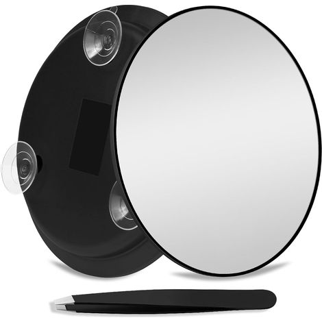 Miroir Grossissant - Grossissement 10x - Avec 3 Ventouses de Fixation - Pour Soins Visage Maquillage et Épilation - Lot de 10 (1/5)