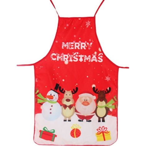 Tablier de Noël, tablier décoratif pour le dîner de Noël, la cuisine, la pâtisserie, le bricolage et le ménage. (1/5)