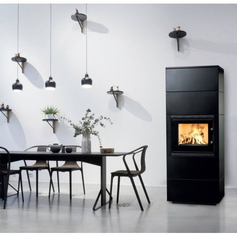 Inserto para chimenea 60 B negro 2+2 70x179 CM 4-6 kW