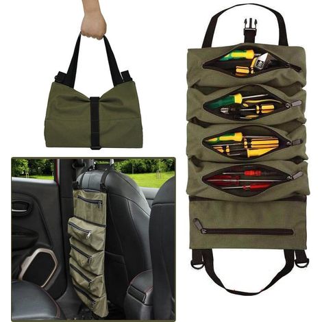 Sac à outils professionnel avec 5 poches zippées, robuste en Oxford 600D, organisateur portable pour électricien, plombier ou mécanicien, rangement d'outils pratique et résistant. (1/5)