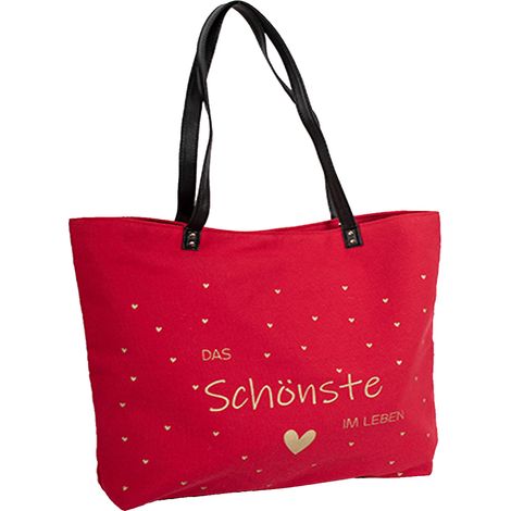 Einkaufstasche / Shopper Canvas mit Druck-M290267-Rot