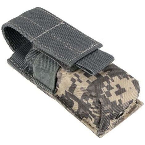 camouflage gris, 14X5.5X4CM Generic Sacoche de Lampe Torche Batterie Nylon Imperméable pour Camping et Randonnée (1/5)