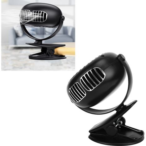 Ventilateur à pince, ventilateur portable sans pales, pour les personnes paresseuses, mini ventilateur USB ultra-silencieux, noir. (1/5)