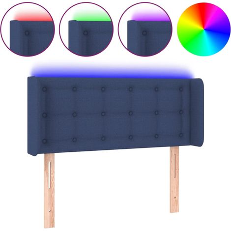 Maison Exclusive - Testiera a LED Blu 93x16x78/88 cm in Tessuto