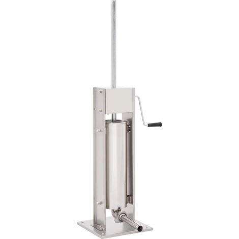 vidaXL Embutidora manual de acero inoxidable plateado 7 L (1/4)