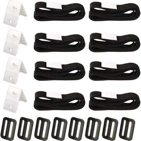 Kit de fixation pour enrouleur de bâche de piscine — Ensemble de 8 pièces (cordes, sangles et attaches)