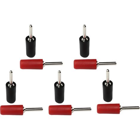 Sätze vernickelter Messing-Bananenstecker für Innenfederplatten, J.10001, 2 mm (rot und schwarz) (1/5)