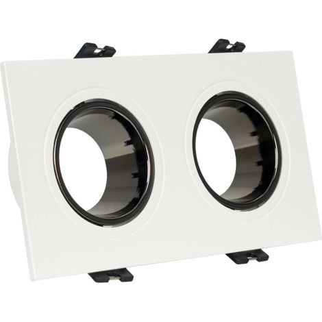 Aro Downlight Cuadrado Basculante Doble GU10 / MR16 - Bajo