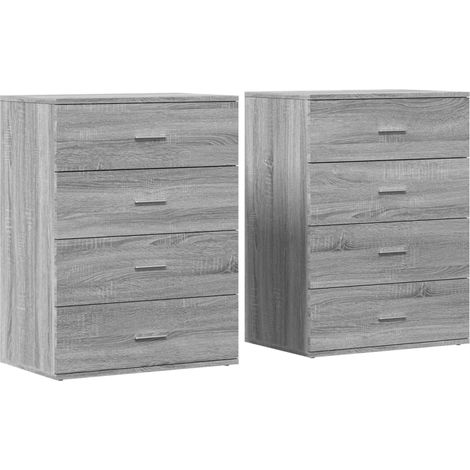 Credenza buffet cassettiera mobile contenitore organizer cucina soggiorno soggiorni set da 2 sonoma 60 x 39 x 80 cm pannelli compositi grigio 020036968