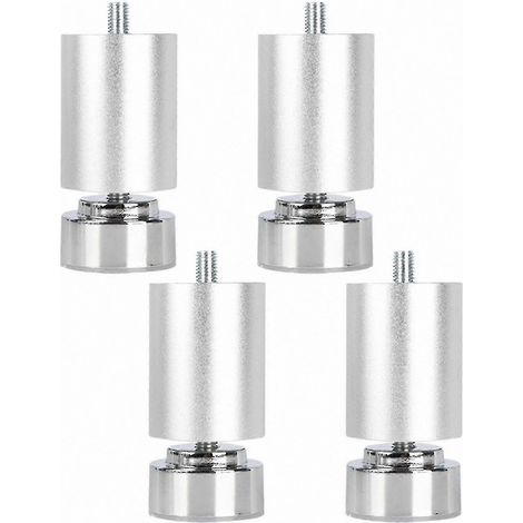 Pieds métalliques robustes réglables à filetage M10, compatibles avec les canapés, les lits, les tables et les armoires, argentés, 8 cm. (1/5)