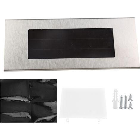 Plaque lumineuse solaire en acier inoxydable avec numéro de maison et LED pour jardin, cour ou ferme (1/5)