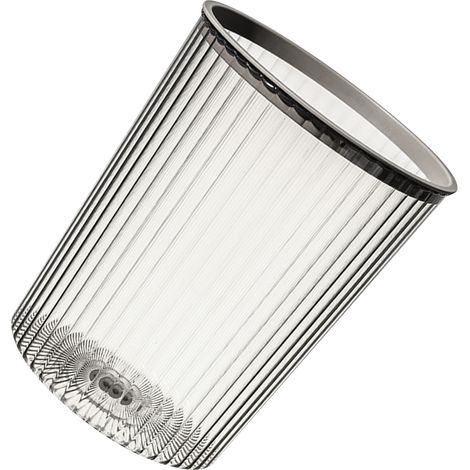 Sac poubelle transparent avec couvercle à clipser, anneau de fixation, grande capacité, gris, pour maison (1/5)