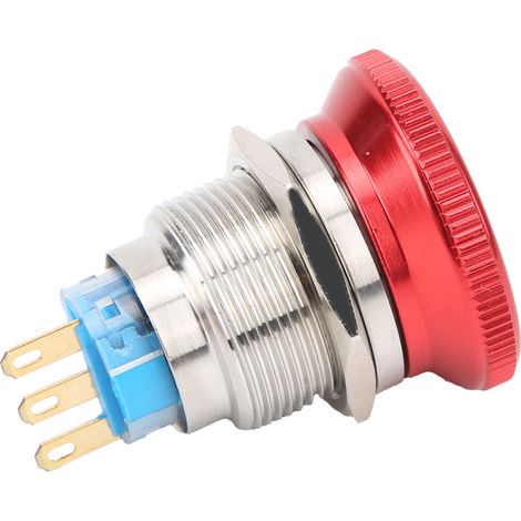 Bouton d'arrêt d'urgence étanche 22mm autobloquant à tête champignon (3 broches)