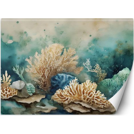 Papier peint Etoile de mer corail turquoise 450x315 (1/5)