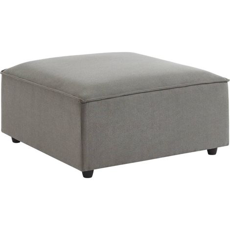 Square pouffe in light grey water-repellent fabric - SENSE L91xW91xH44cm (1/5)