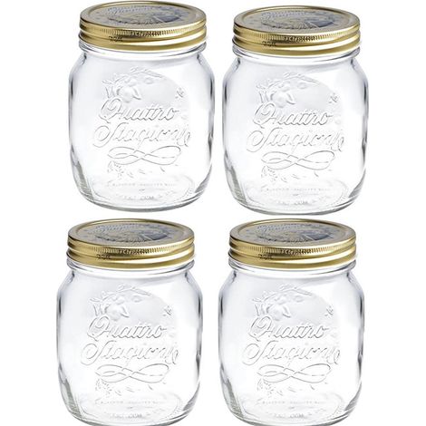 SET 4 BARATTOLI 700 CC QUATTRO STAGIONI BORMIOLI PER CONSERVE CON TAPPO DA 86MM (1/4)