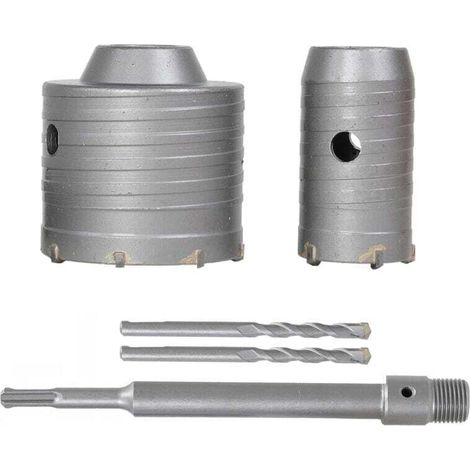 Set di seghe a tazza da 150 mm, kit di seghe a tazza elettriche a percussione, prolunga con manico rotondo da 22 x 200 mm -Crezuo