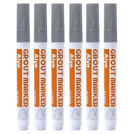 Lot de 6 stylos à joints pour carrelage - Peinture et rénovateur de joints imperméables pour cuisine, salle de bain et douche, compatible avec tous types de carreaux (1/5)
