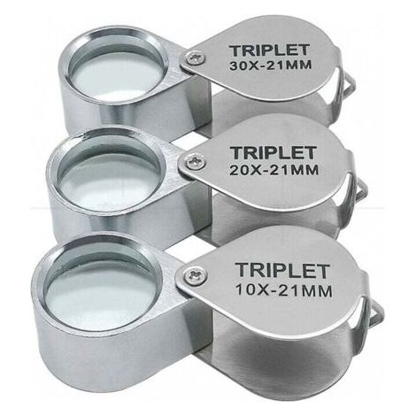 Loupe de bijoutier - Loupe de poche 10x/20x/30x - Loupe de bijoutier - Avec étui - Pour la science, la lecture de livres, les journaux, les insectes, les loisirs d'observation 422518mm