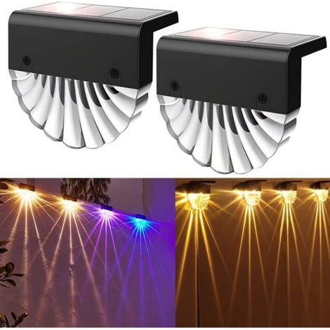 Lampe Solaire - Étanche Ip65 - Pour Clôture Jardin Terrasse Extérieur - Lot De 2