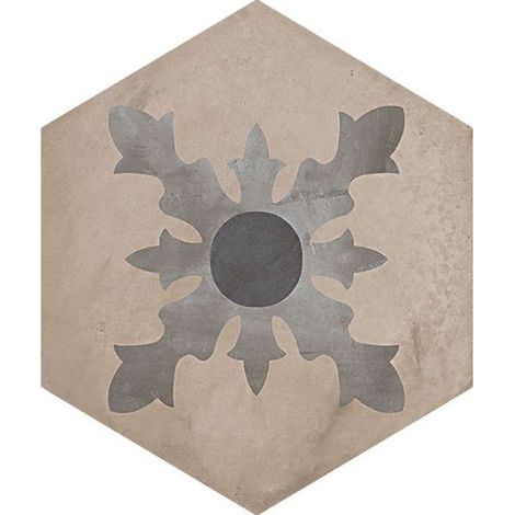 Carrelage sol / mur hexagonal effet ciment 25 x 21.6 cm TERRA CARDINALE HEXAGONAL GRIS (vendu par boite de 1,17m2) (1/3)