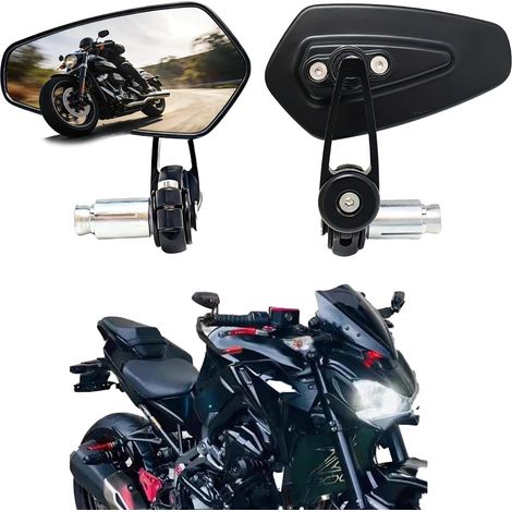 Rétroviseurs de guidon moto universels 7/8" 22mm Rétroviseurs Latéraux Moto pour GROM MSX125 Z650 Z750 Z900 MT-03 MT-07 FZ-07 MT-09 FZ-09 MT-10 FZ-10 MT-25 SV650 SV1000(Bleu) (1/5)