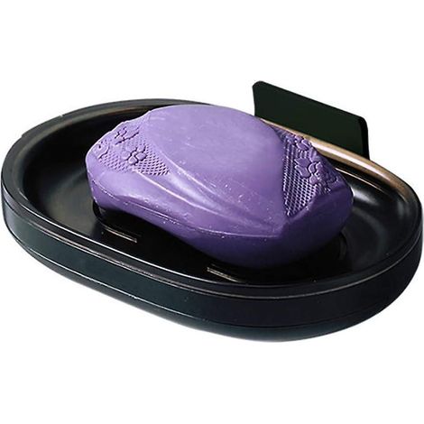 Porte-savon mural vert foncé avec porte-savon et poubelle amovibles pour douche, salle de bain, cuisine et lavabo - Installation sans clous (1/5)