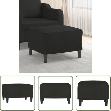 The Living Store Fußhocker Schwarz 60x50x41 cm Stoff - Fußhocker - Schwarzer Hocker - Beistelltisch - Lounge Möbel - Sitzmöglichkeiten (1/5)