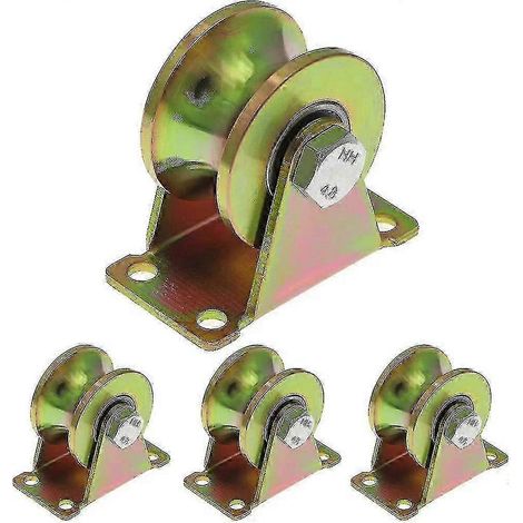 roues de 50 mm pour portail coulissant, en acier avec gorge en U, pour rail de marche arrière, machine industrielle, porte roulante, capacité de charge 300 kg. (1/5)