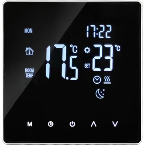 Thermostat de chauffage au sol 16A 4400W, programmateur intelligent WiFi, régulateur de température mural AC90-240V avec sonde 3 mètres, minuterie programmable pour maison. (1/5)