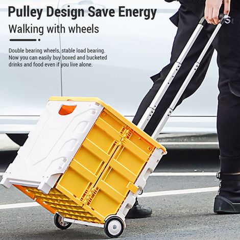 Chariot d'épicerie sur roues, grande capacité, Portable et pliable, pour monter les escaliers en plein air, courses sans effort et faciles (1/5)