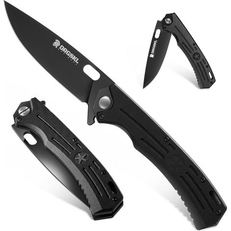 Klappmesser mit scharfer D2-Stahlklinge und G10-Griff für Outdoor, Camping, Survival