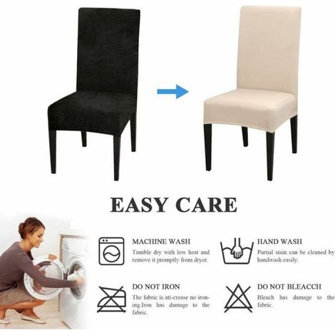 Housse De Chaise - Extensible 45-65 Cm - Pour Chaise Salle À Manger Dossier Normal Ou Haut - Lot De 4 (1/5)